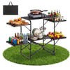 VEVOR Camping Kitchen Table, Slim-Fold Cook Station, Portable Folding Table, with 4 Side Tables, Heat Resistant Tabletop, and Carrying Bag, Ideal for Outdoor Picnics, BBQs, Camping, RV Traveling