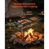 VEVOR Heavy Duty Swivel Campfire Grill, 24" Portable Camping Grill Grate & Griddle, Sturdy Steel BBQ Mesh, 360° Height Adjustable Over Fire Pit Equipment, for Outdoor Open Flame Cooking, Black