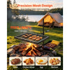 VEVOR Heavy Duty Swivel Campfire Grill, Double Layer Portable Camping Grill Grate & Griddle, Sturdy Steel BBQ Mesh, 360° Height Adjustable Over Fire Pit, for Outdoor Open Flame Cooking, Black