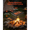 VEVOR Heavy Duty Swivel Campfire Grill, Double Layer Portable Camping Grill Grate & Griddle, Sturdy Steel BBQ Mesh, 360° Height Adjustable Over Fire Pit, for Outdoor Open Flame Cooking, Black