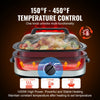 VEVOR Electric Roaster Oven, 24 QT Turkey Roaster Oven with Self-Basting Lid, 1450W Roaster Oven with Defrost & Warm Function, Adjustable Temp, Removable Pan & Rack, Fits Turkeys Up to 28LBS, Silver
