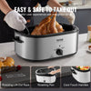 VEVOR Electric Roaster Oven, 24 QT Turkey Roaster Oven with Self-Basting Lid, 1450W Roaster Oven with Defrost & Warm Function, Adjustable Temp, Removable Pan & Rack, Fits Turkeys Up to 28LBS, Silver