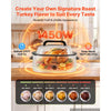 VEVOR Electric Roaster Oven, 22 Qt, Turkey Roasting Pan, White, 1450W Power, Viewing Self-Basting Lid, 150-450°F Heat Control, Countertop Turkey Cooker with Defrost/Warm, Removable Pan and Rack