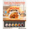 VEVOR Electric Roaster Oven, 26 Qt, Turkey Roasting Pan, White, 1450W Power, Viewing Self-Basting Lid, 150-450°F Heat Control, Countertop Turkey Cooker with Defrost/Warm, Removable Pan and Rack