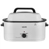 VEVOR Electric Roaster Oven, 26 Qt, Turkey Roasting Pan, White, 1450W Power, Viewing Self-Basting Lid, 150-450°F Heat Control, Countertop Turkey Cooker with Defrost/Warm, Removable Pan and Rack