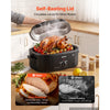 VEVOR Electric Roaster Oven, 18 Qt, Turkey Roasting Pan, Black, 1450W Power, Metal Self-Basting Lid, 150-450°F Heat Control, Countertop Turkey Cooker with Defrost/Warm, Removable Pan and Rack