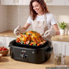 VEVOR Electric Roaster Oven, 20 Qt, Turkey Roasting Pan, Black, 1450W Power, Viewing Self-Basting Lid, 150-450°F Heat Control, Countertop Turkey Cooker with Defrost/Warm, Removable Pan and Rack