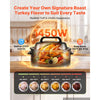 VEVOR Electric Roaster Oven, 24 Qt, Turkey Roasting Pan, Black, 1450W Power, Viewing Self-Basting Lid, 150-450°F Heat Control, Countertop Turkey Cooker with Defrost/Warm, Removable Pan and Rack