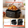 VEVOR Electric Roaster Oven, 24 Qt, Turkey Roasting Pan, Black, 1450W Power, Viewing Self-Basting Lid, 150-450°F Heat Control, Countertop Turkey Cooker with Defrost/Warm, Removable Pan and Rack
