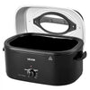VEVOR Electric Roaster Oven, 24 Qt, Turkey Roasting Pan, Black, 1450W Power, Viewing Self-Basting Lid, 150-450°F Heat Control, Countertop Turkey Cooker with Defrost/Warm, Removable Pan and Rack