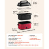 VEVOR Electric Roaster Oven, 24 Qt, Turkey Roasting Pan, Red, 1450W Power, Viewing Self-Basting Lid, 150-450°F Heat Control, Countertop Turkey Cooker with Defrost/Warm, Removable Pan and Rack