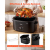 VEVOR Electric Roaster Oven, 26 Qt, Turkey Roasting Pan, Black, 1450W Power, Viewing Self-Basting Lid, 150-450°F Heat Control, Countertop Turkey Cooker with Defrost/Warm, Removable Pan and Rack