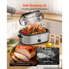 VEVOR Electric Roaster Oven, 18 Qt 1450W, Turkey Roasting Pan, Viewing Self-Basting Lid, 150-450°F Adjustable Heat, Countertop Turkey Cooker with Defrost and Warm Functions, Removable Pan and Rack