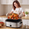 VEVOR Electric Roaster Oven, 18 Qt 1450W, Turkey Roasting Pan, Viewing Self-Basting Lid, 150-450°F Adjustable Heat, Countertop Turkey Cooker with Defrost and Warm Functions, Removable Pan and Rack