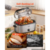 VEVOR Electric Roaster Oven, 22 Qt 1450W, Turkey Roasting Pan, Viewing Self-Basting Lid, 150-450°F Adjustable Heat, Countertop Turkey Cooker with Defrost and Warm Functions, Removable Pan and Rack