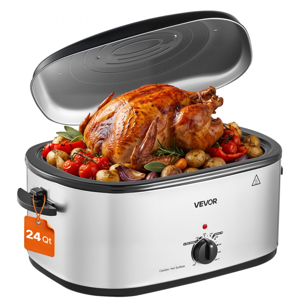 Vevor Roaster Oven 24 Qt Electric Turkey Cooker Buffet Server New