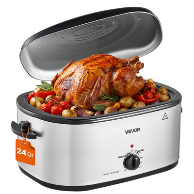 Vevor Roaster Oven 24 Qt Electric Turkey Cooker Buffet Server New