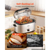 VEVOR Electric Roaster Oven, 26 Qt 1450W, Turkey Roasting Pan, Viewing Self-Basting Lid, 150-450°F Adjustable Heat, Countertop Turkey Cooker with Defrost and Warm Functions, Removable Pan and Rack