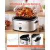 VEVOR Electric Roaster Oven, 26 Qt 1450W, Turkey Roasting Pan, Viewing Self-Basting Lid, 150-450°F Adjustable Heat, Countertop Turkey Cooker with Defrost and Warm Functions, Removable Pan and Rack