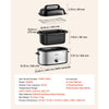 VEVOR Electric Roaster Oven, 26 Qt 1450W, Turkey Roasting Pan, Viewing Self-Basting Lid, 150-450°F Adjustable Heat, Countertop Turkey Cooker with Defrost and Warm Functions, Removable Pan and Rack