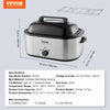 VEVOR Electric Roaster Oven, 26 QT Turkey Roaster Oven with Self-Basting Lid, 1450W Roaster Oven with Defrost & Warm Function, Adjustable Temperature, Removable Pan & Rack, Fits Turkeys Up to 30LBS