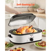 VEVOR Roaster Oven, 18QT Electric Roaster Oven, 150-450℉ Adjustable Temperature Electric Roasting Pan, Multifunctional Electric Roasters Oven with Self-Basting Lid, Removable Pan and Rack for Holiday