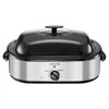 VEVOR Roaster Oven, 18QT Electric Roaster Oven, 150-450℉ Adjustable Temperature Electric Roasting Pan with Self-Basting Lid, Cool-Touch Handle, Defrost & Warm Function, Stainless Steel Turkey Ovens