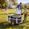 VEVOR Beach Fishing Cart, 200 lbs Load Capacity, Fishing Cart Wagon with Heavy-Duty Carbon Steel Frame, 11 in All-Terrain Tires, 7 Rod Holders, Easy to Clean, for Outdoor Activities Camping Picnic
