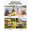 VEVOR Beach Fishing Cart, 350 lbs Load Capacity, Fishing Cart Wagon with Heavy-Duty Aluminum Alloy Frame, 16.5 in All-Terrain PU Balloon Tires, 8 Rod Holders, for Outdoor Activities Camping Picnic