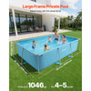 VEVOR Frame Above Ground Swimming Pool, 118 x 78 x 30 in Rectangular Steel Metal Frame, Large Rectangle Outdoor Backyard Family Pool, Easy to Assemble Rust-Resistant, 1046 Gallon Water Capacity, Blue