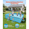 VEVOR Frame Above Ground Swimming Pool, 118 x 78 x 30 in Rectangular Steel Metal Frame, Large Rectangle Outdoor Backyard Family Pool, Easy to Assemble Rust-Resistant, 1046 Gallon Water Capacity, Blue