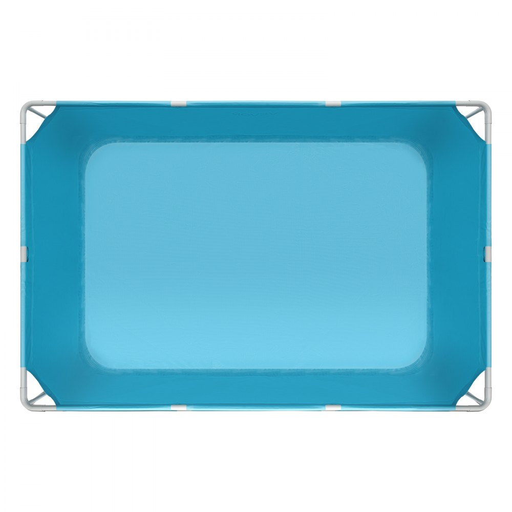VEVOR Frame Above Ground Swimming Pool, 118 x 78 x 30 in Rectangular Steel Metal Frame, Large Rectangle Outdoor Backyard Family Pool, Easy to Assemble Rust-Resistant, 1046 Gallon Water Capacity, Blue