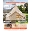 VEVOR Oxford Bell Tent, 4 Seasons 16.4 ft Yurt Tent for Camping with Stove Jack, Waterproof Breathable Holds up to 7 People with Zipped Detachable Floor, Family Camping Glamping Outdoor Hunting Party
