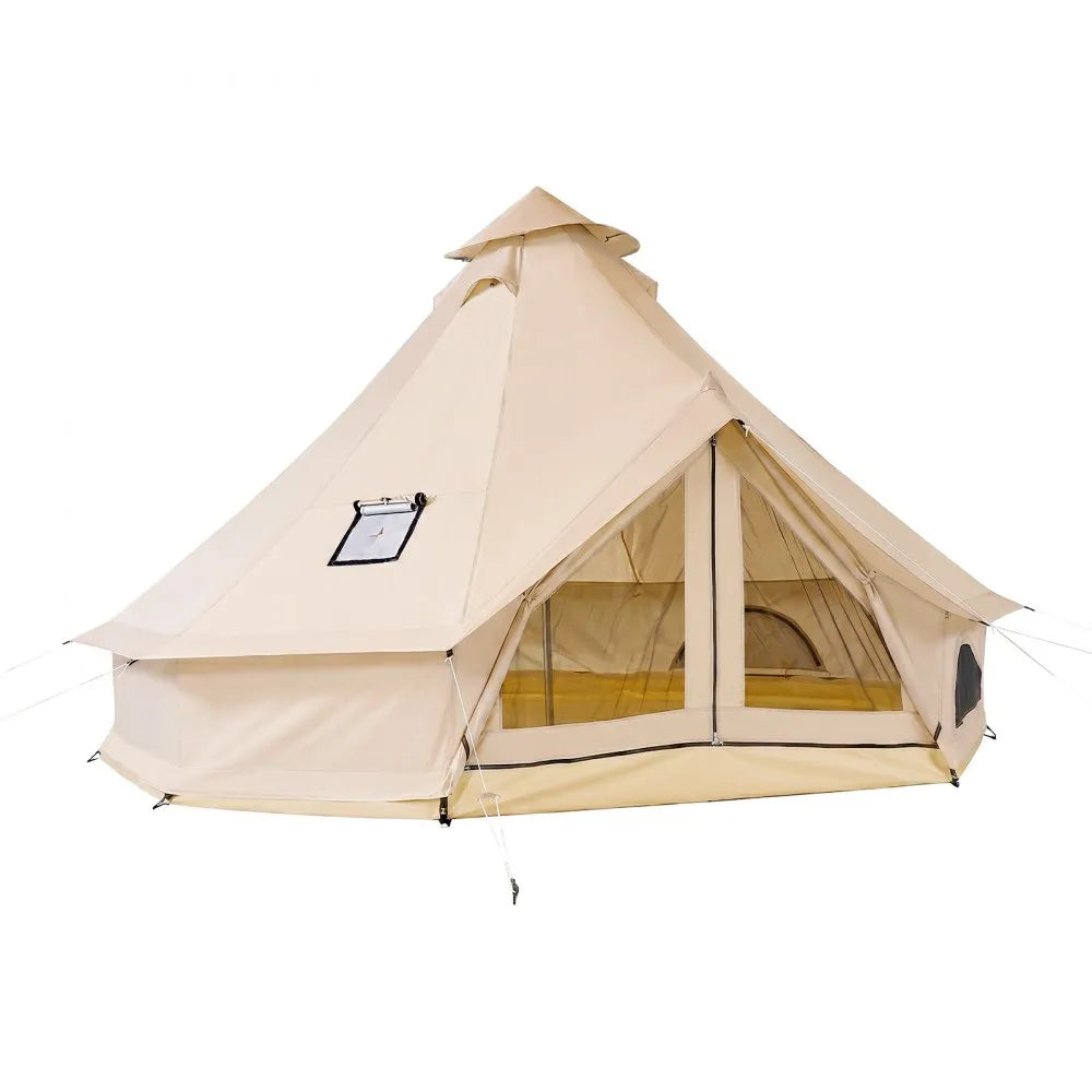 VEVOR Oxford Bell Tent, 4 Seasons 16.4 ft Yurt Tent for Camping with Stove Jack, Waterproof Breathable Holds up to 7 People with Zipped Detachable Floor, Family Camping Glamping Outdoor Hunting Party