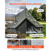 VEVOR Canvas Bell Tent, 4 Seasons 16.4 ft Yurt Tent for Camping with Stove Jack, Canvas Breathable Holds up to 7 People with Zipped Detachable Floor, for Family Camping Glamping Outdoor Hunting Party