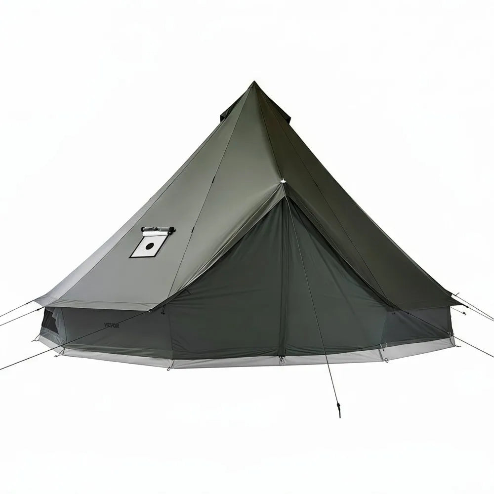 VEVOR Canvas Bell Tent, 4 Seasons 16.4 ft Yurt Tent for Camping with Stove Jack, Canvas Breathable Holds up to 7 People with Zipped Detachable Floor, for Family Camping Glamping Outdoor Hunting Party