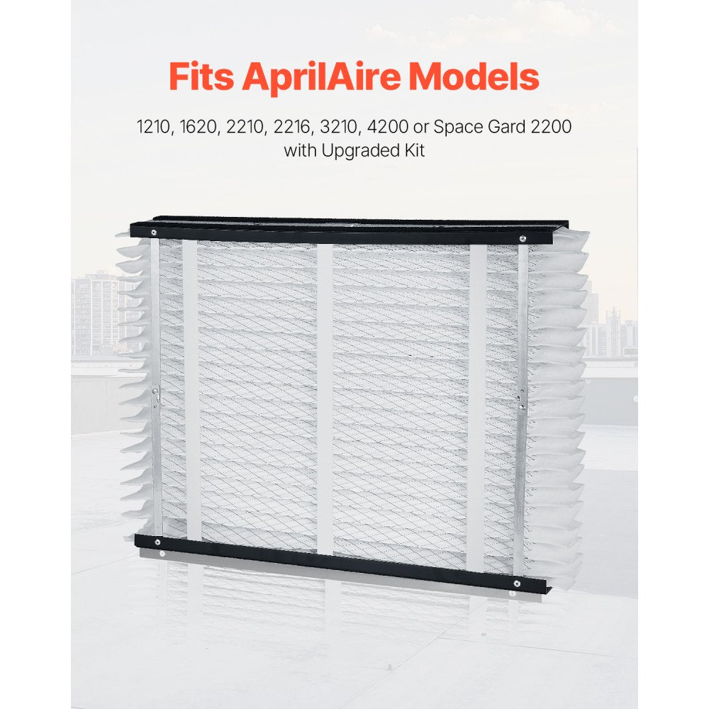 VEVOR 20 x 25 x 4 Furnace Filter, MERV 13 HVAC Ac Filters,12-Month Electrostatic Pleated Air Conditioner Filters, 4-Pack (Actual Size: 20.47 x 25.20 x 3.98 Inch) for Capturing Dust, Smog, Pet Dander