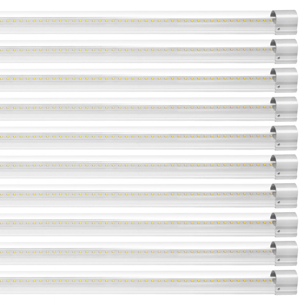 VEVOR 10 Pack LED Shop Light, 4 FT, 40W Linkable Shop Light Fixture, 6500 LM Ceiling Lights 59 in Power Cords with ON/OFF Switch 48 in Connector Cables, for Garage Warehouse Home Workkshop and Office
