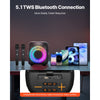VEVOR Karaoke Machine for Adults, 15W, 4-inch Portable Bluetooth Speaker with 2 Wireless Microphones, LED Light, TWS Function, Handle, Supports Micro TF Card, USB, AUX, for Home Karaoke Party Singing