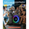 VEVOR Karaoke Machine for Adults, 20W, 6.5-inch Portable Bluetooth Speaker with 2 Wireless Microphones, LED Light, TWS Function, Handle, Shoulder Strap, Support Micro TF Card, USB, AUX, for Home Party