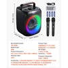 VEVOR Karaoke Machine for Adults, 30W, 6.5-inch Portable Bluetooth Speaker with 2 Wireless Microphones, LED Light, TWS Function, Handle, Support Micro TF Card, USB, AUX, for Home Karaoke Party Singing
