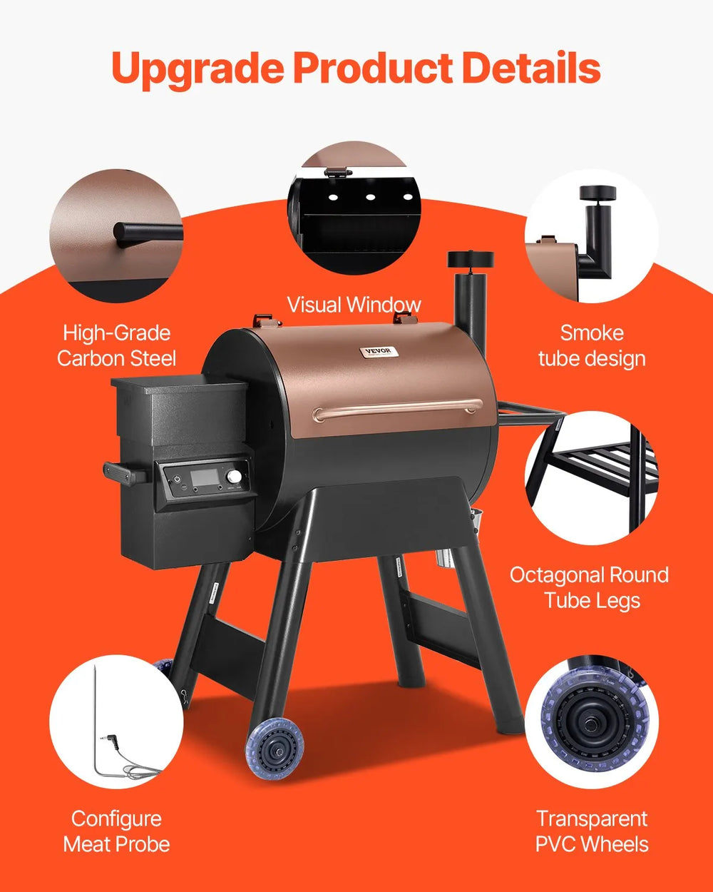 VEVOR wood pellet grill smoker (image 4)