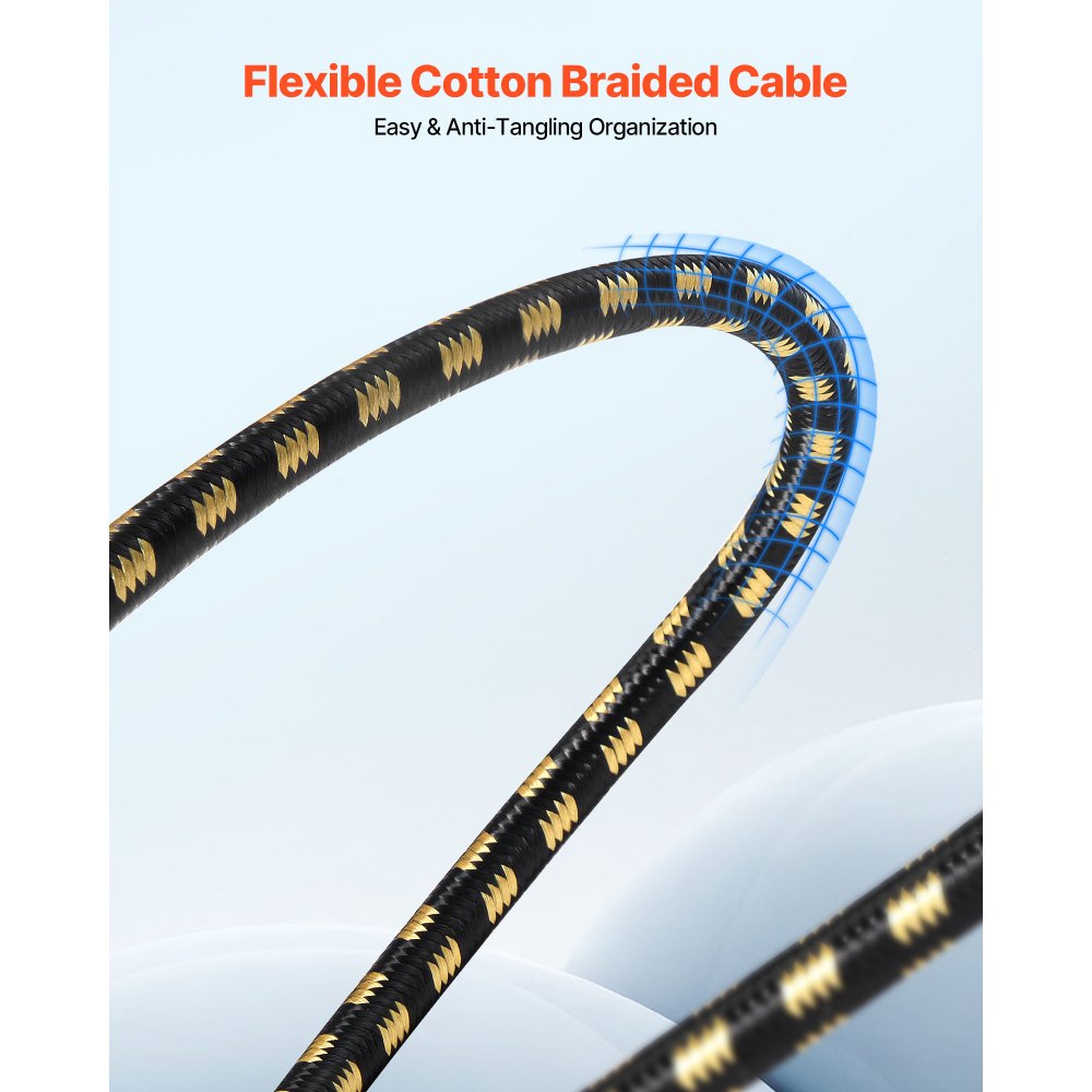 VEVOR XLR Cable 25 ft, 6 Pack, Shielded Balanced DMX Male to Female Microphone Cables, Gold-Plated 3-Pin XLR Mic Speaker Cord Wires, for Stage Lighting, Microphones, Amplifier, Mixer, Speaker Systems