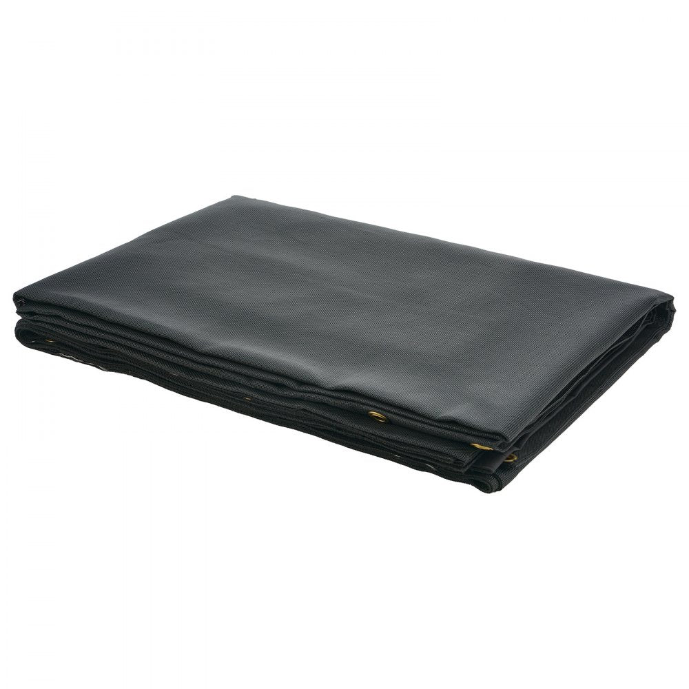 VEVOR Dump Truck Mesh Tarp, 7.5x18 ft, PVC Coated Black Heavy Duty Cover with 5.5" 18oz Double Pocket, Brass Grommets, Reinforced Double Needle Stitch Webbing Fits Manual or Electric Dump Truck System