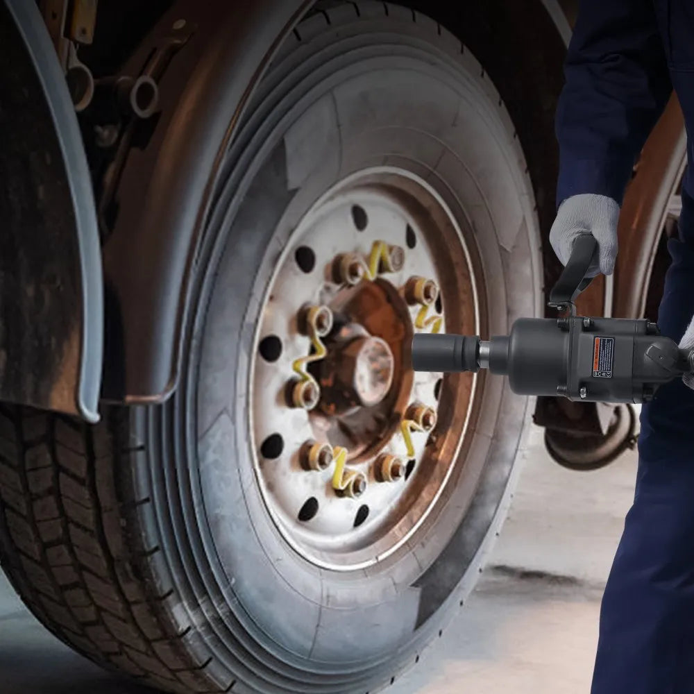 VEVOR 1 Inch Air Impact Wrench, Up to 2730 ft-lbs Reverse Torque Output 1" Pneumatic Impact Gun Lightweight w/ 2 Handles for Heavy Duty Repairs and Maintenance