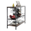 VEVOR 40 Inch Industrial Bar Cabinet, Wine Table for Liquor and Glasses, Sideboard Buffet Cabinet with Glass Holder & Wine Rack, Freestanding Farmhouse Wood Coffee Bar Cabinet for Living Room Home Bar