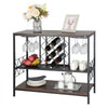 VEVOR 40 Inch Industrial Bar Cabinet, Wine Table for Liquor and Glasses, Sideboard Buffet Cabinet with Glass Holder & Wine Rack, Freestanding Farmhouse Wood Coffee Bar Cabinet for Living Room Home Bar