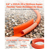 VEVOR Air Hose, 1/4" x 25FT Hybrid Air Compressor Hose, 300 PSI Kink-Resistant Pneumatic Hoses with 1/4-inch Solid MNPT Bras Fittings, Three-Layer Construction, All-Weather Flexibility