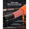 VEVOR Air Hose, 3/8'' x 25FT Hybrid Air Compressor Hose, 300 PSI Kink-Resistant Pneumatic Hoses with 1/4-inch Solid MNPT Bras Fittings, Three-Layer Construction, All-Weather Flexibility