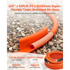 VEVOR Air Hose, 3/8'' x 50FT Rubber Air Compressor Hose, 300 PSI Kink-Resistant Pneumatic Hoses with 1/4-inch Solid MNPT Bras Fittings, Three-Layer Construction, All-Weather Flexibility